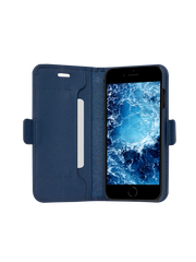 Dbramante1928 Milano Saffiano Leather Folio Case iPhone SE 3rd / 2nd / 8 / 7 - Ocean Blue