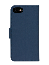 Load image into Gallery viewer, Dbramante1928 Milano Saffiano Leather Folio Case iPhone SE 3rd / 2nd / 8 / 7 - Ocean Blue