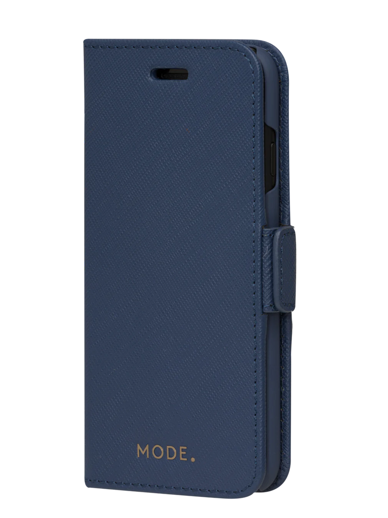 Dbramante1928 Milano Saffiano Leather Folio Case iPhone SE 3rd / 2nd / 8 / 7 - Ocean Blue