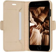 Load image into Gallery viewer, Dbramante1928 Milano Saffiano Leather Folio Case iPhone SE 3rd / 2nd / 8 / 7 - Sahara Sand