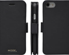 Dbramante1928 New York Leather Folio Case iPhone SE 3rd / 2nd / 8 / 7 Night Black - BONUS Screen Protector