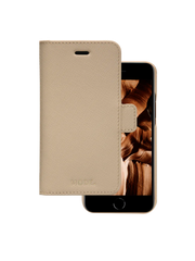 Dbramante1928 New York Leather Folio Case iPhone SE 3rd / 2nd / 8 / 7 Sahara Sand - BONUS Screen Protector