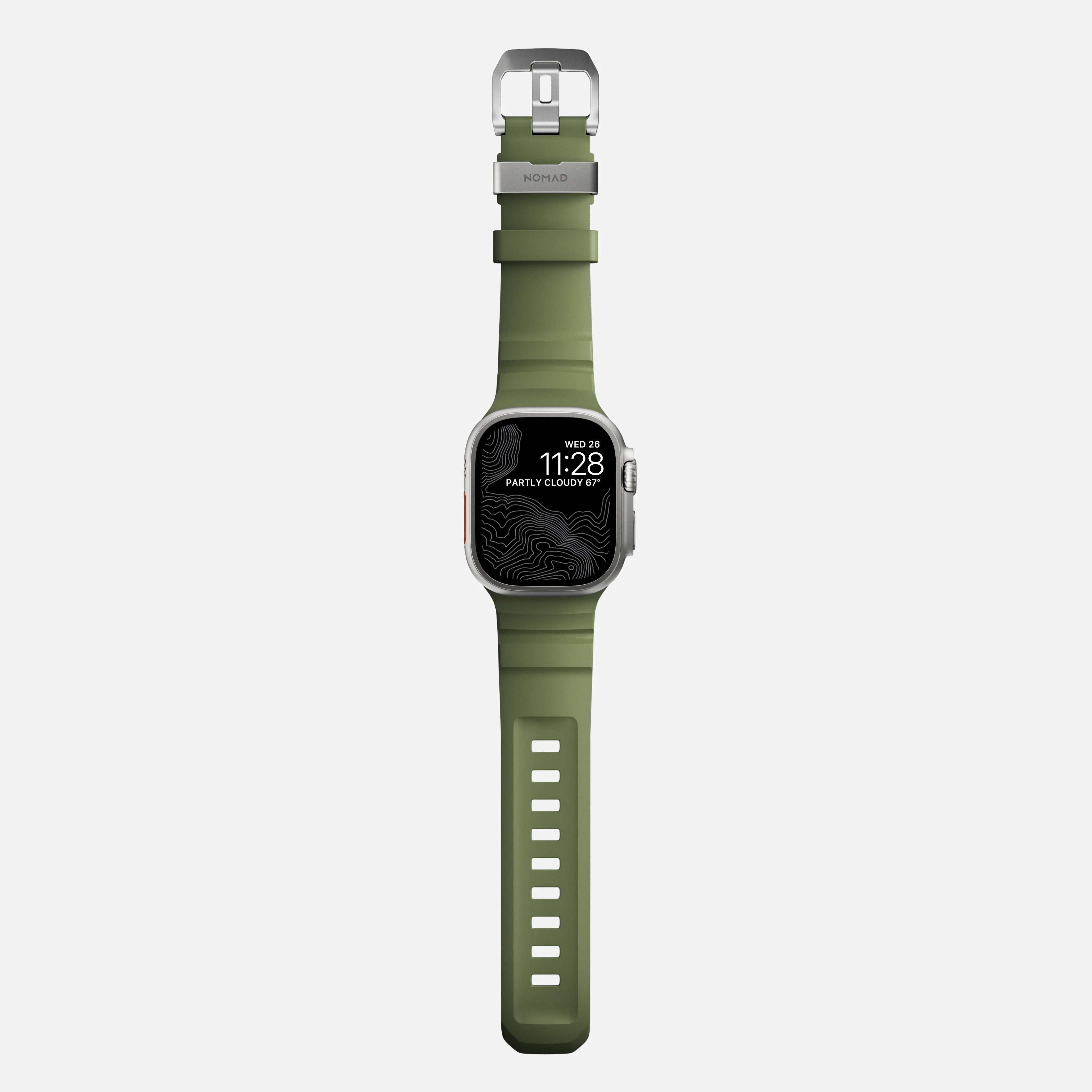 Nomad Rocky Point Band for Apple Watch 42-49 & Ultra 1 - 3 - Forest Green (Natural Hardware)