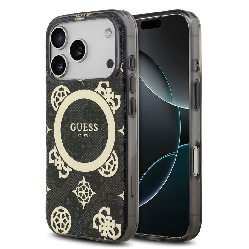 guess case for iphone 17 pro black front view