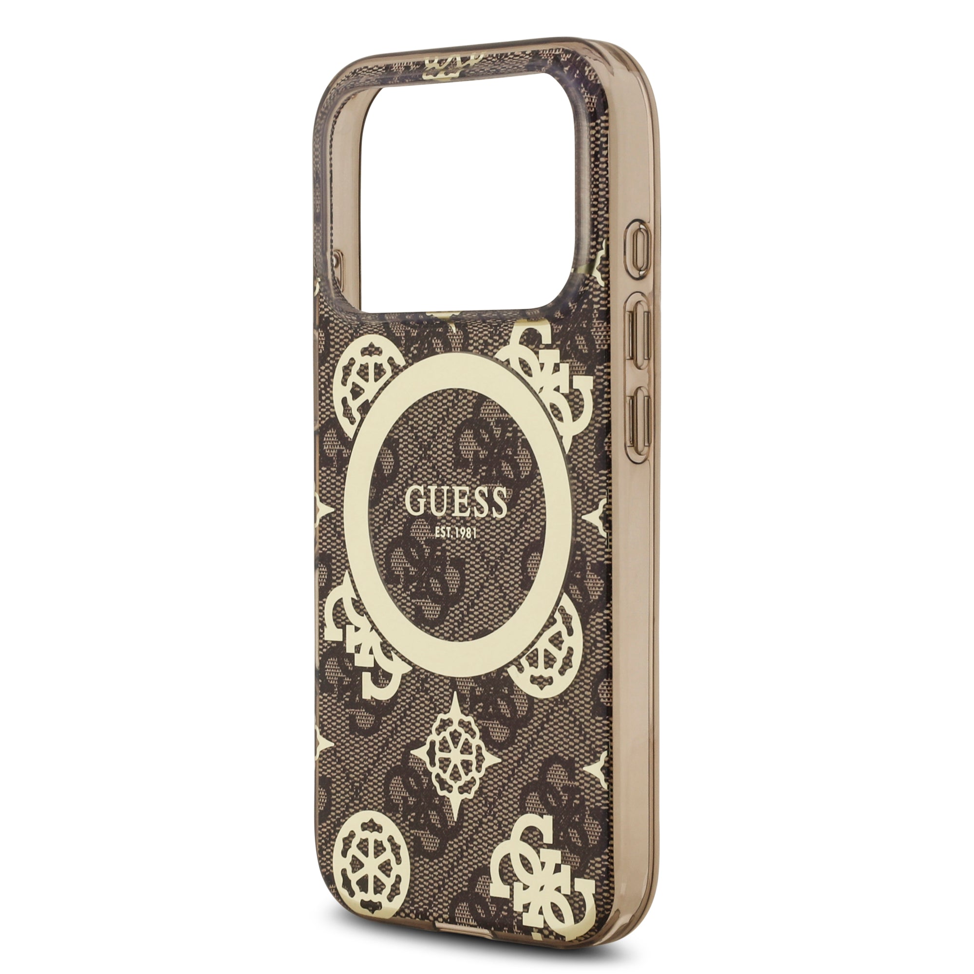 guess case for iphone 17 pro brown camera ring