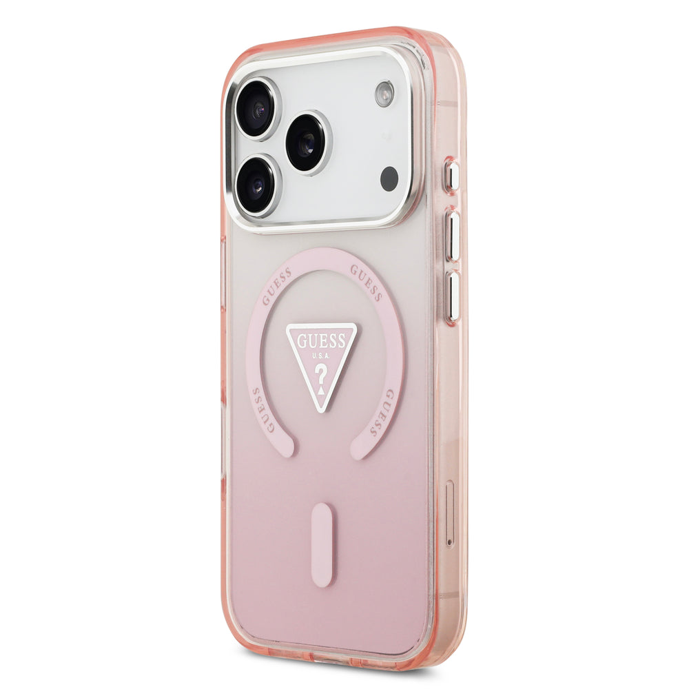 guess case for iphone 17 pro pink back design