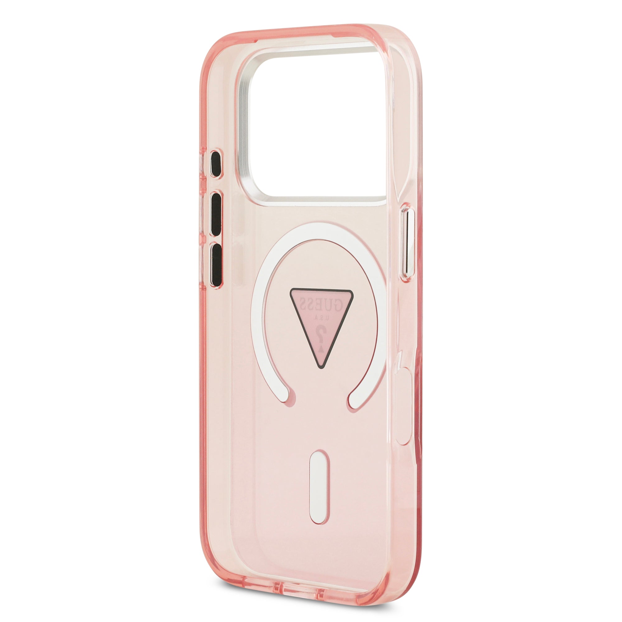 guess case for iphone 17 pro pink button access