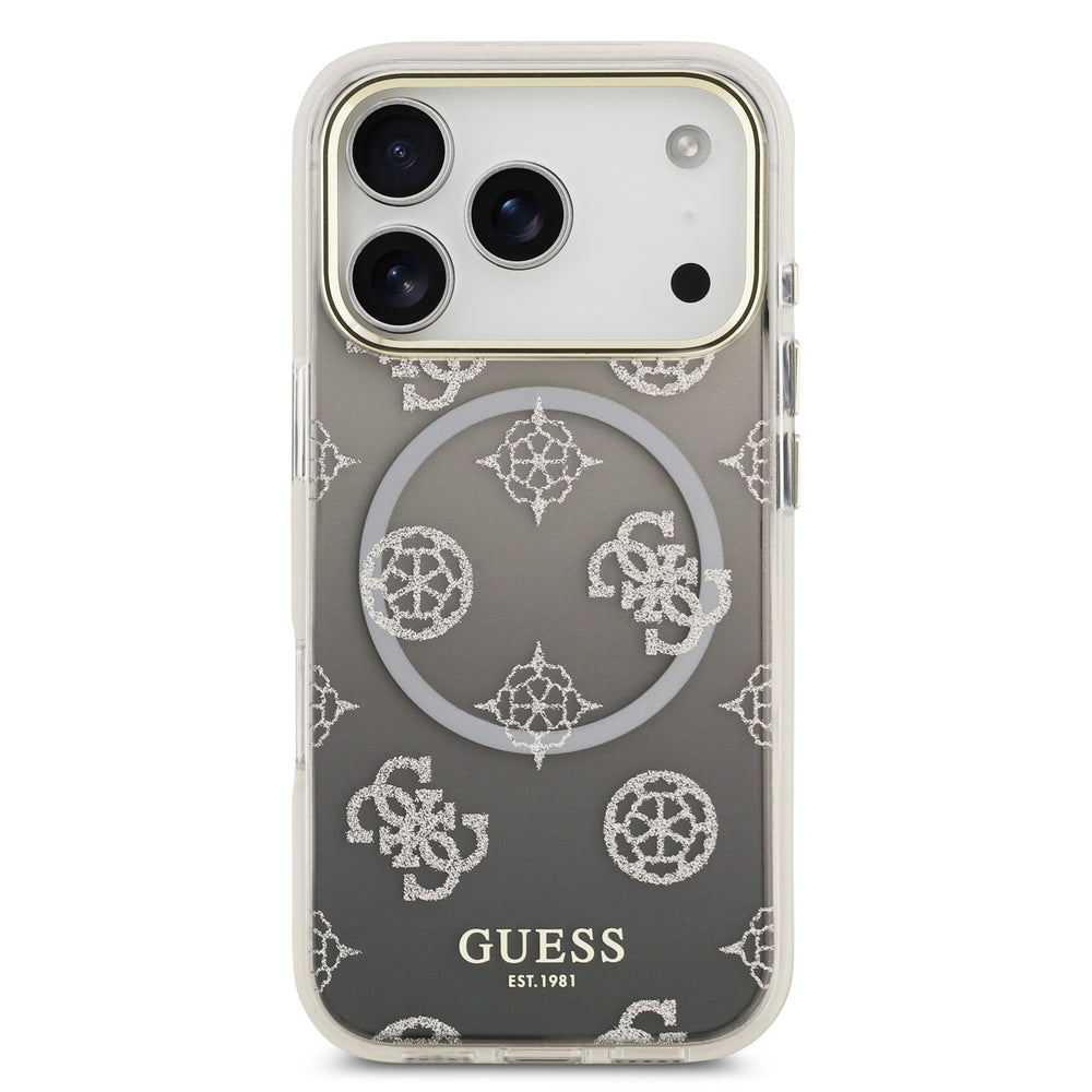 guess glitter case for iphone 17 pro grey side profile
