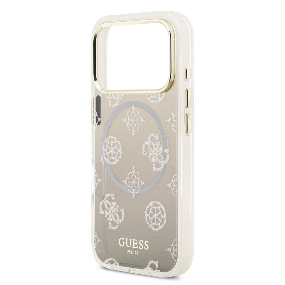 guess glitter case for iphone 17 pro grey camera ring