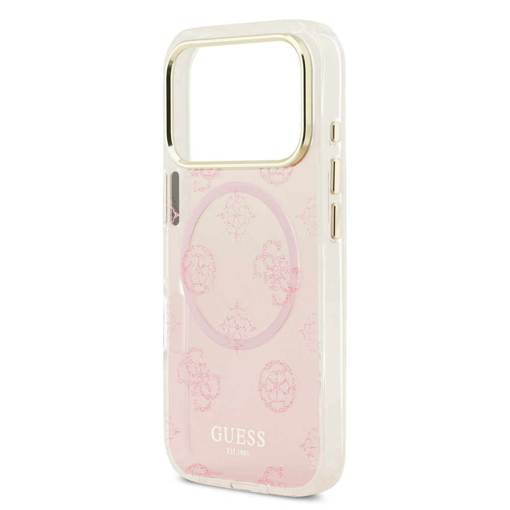 guess glitter case for iphone 17 pro pink camera ring