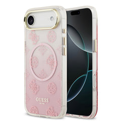 guess glitter case for iphone 17 air pink front view