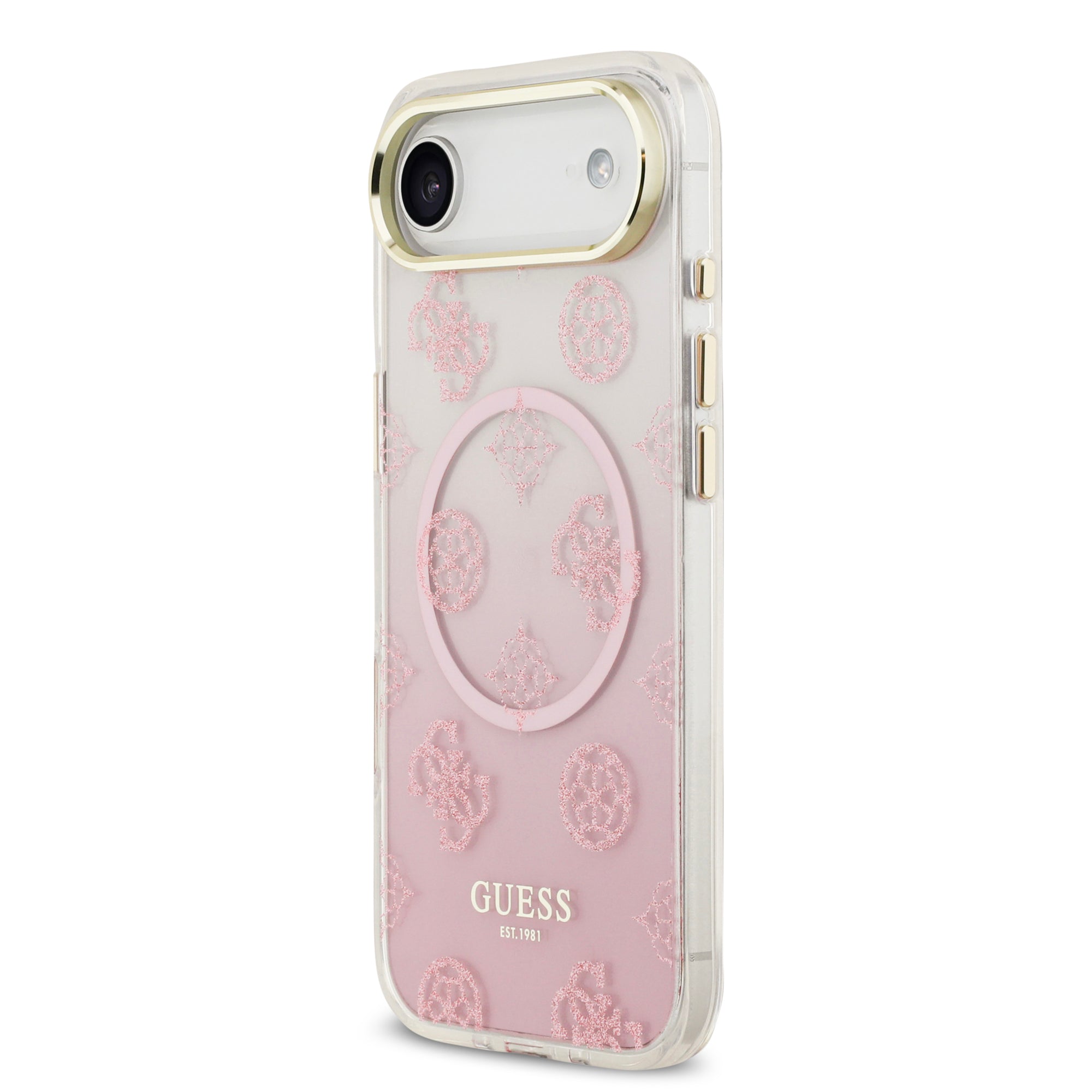 guess glitter case for iphone 17 air pink back design