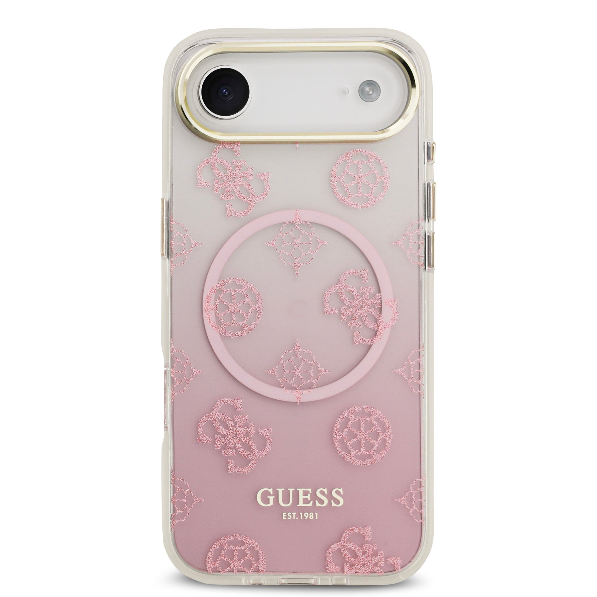 guess glitter case for iphone 17 air pink side profile