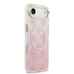 guess glitter case for iphone 17 air pink angle view