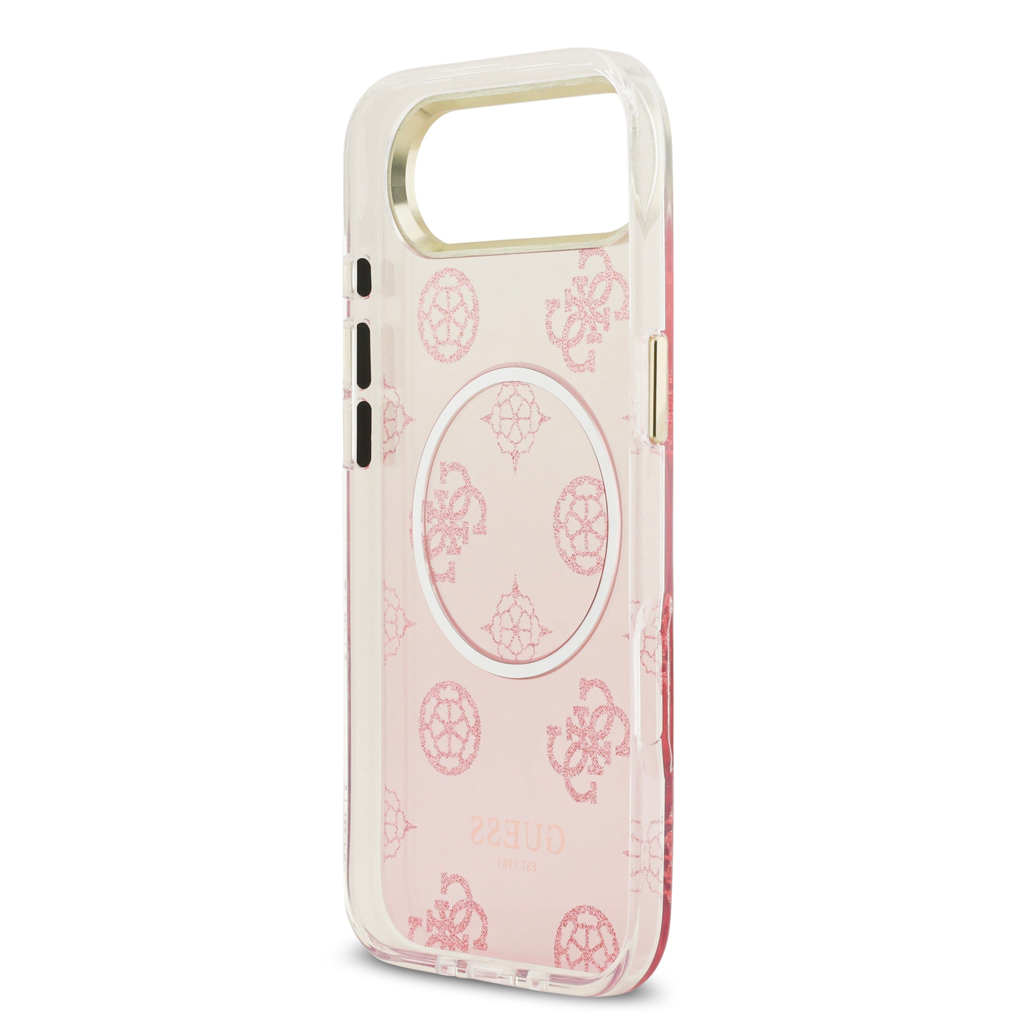 guess glitter case for iphone 17 air pink button access