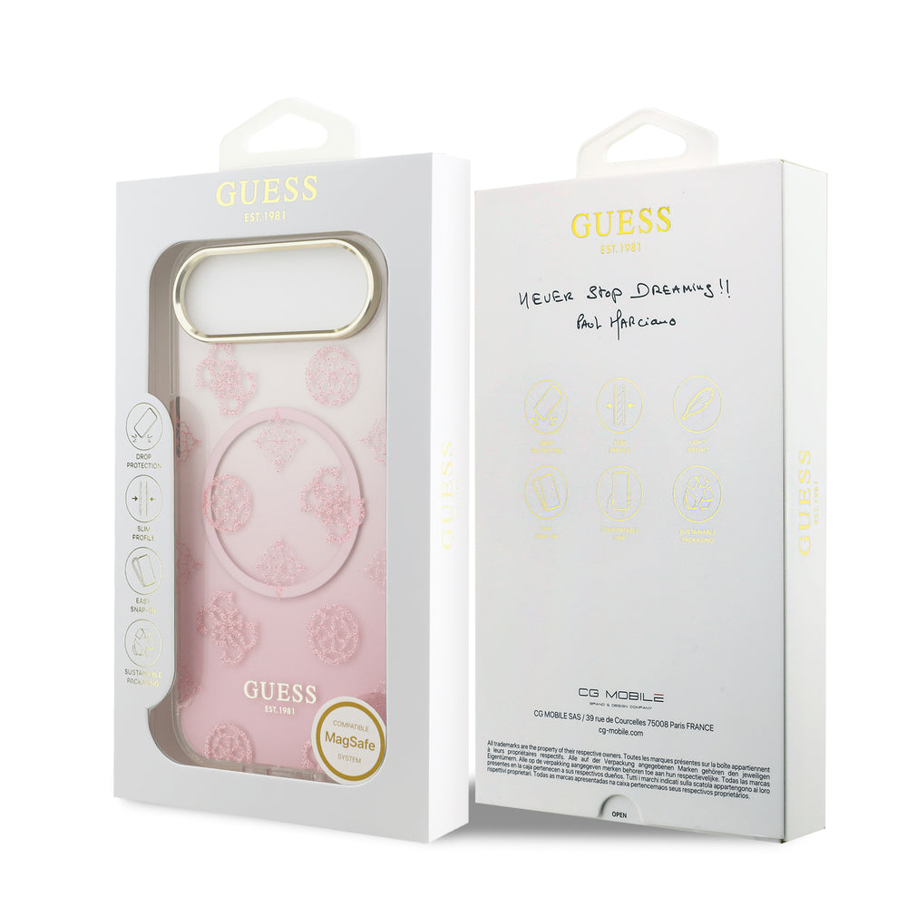 guess glitter case for iphone 17 air pink edge detail