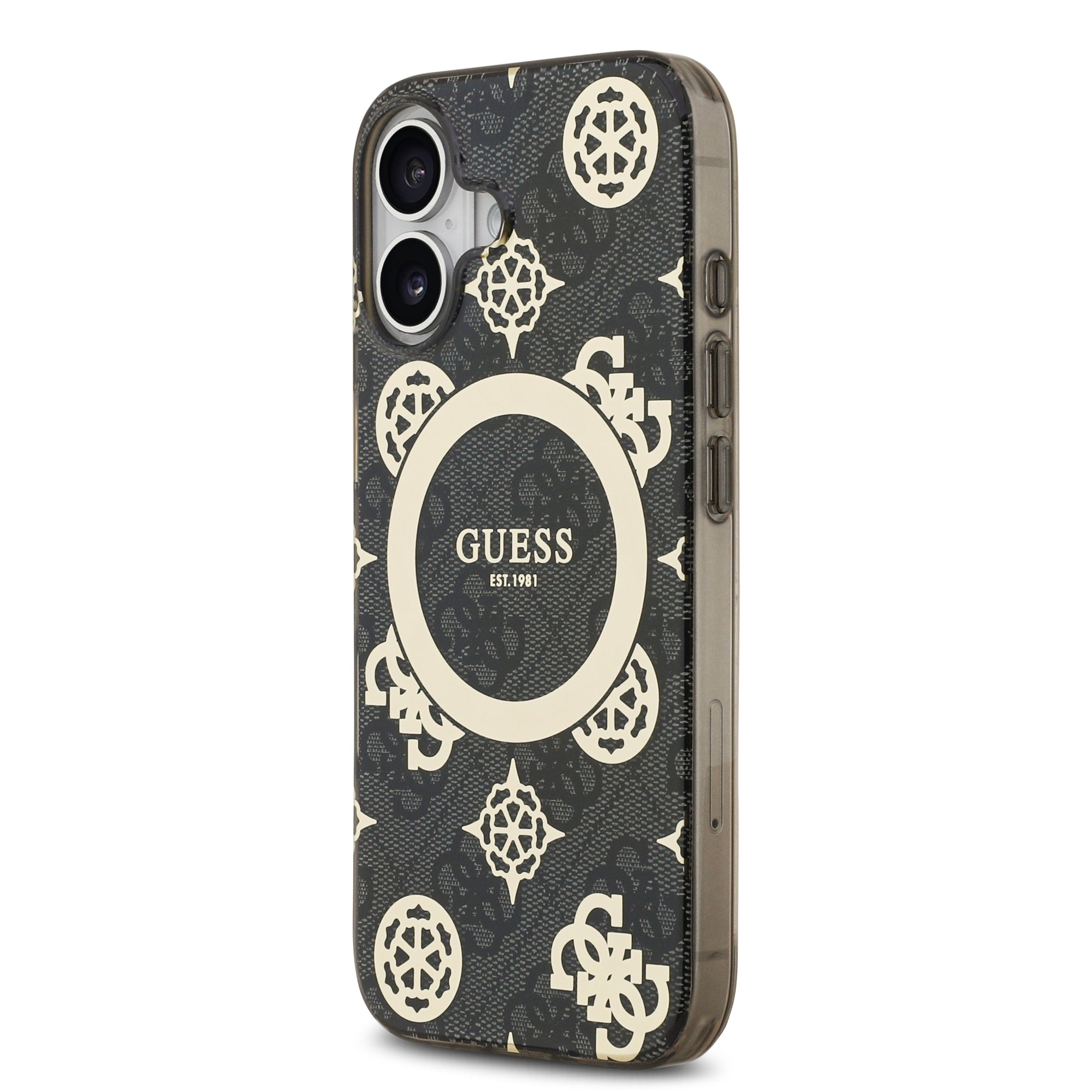 guess case for iphone 17 standard black back design