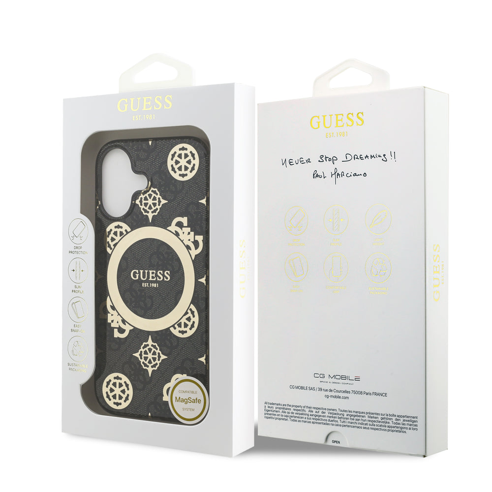 guess case for iphone 17 standard black edge detail