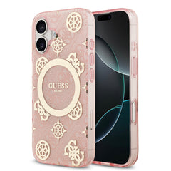 guess case for iphone 17 standard gold front view
