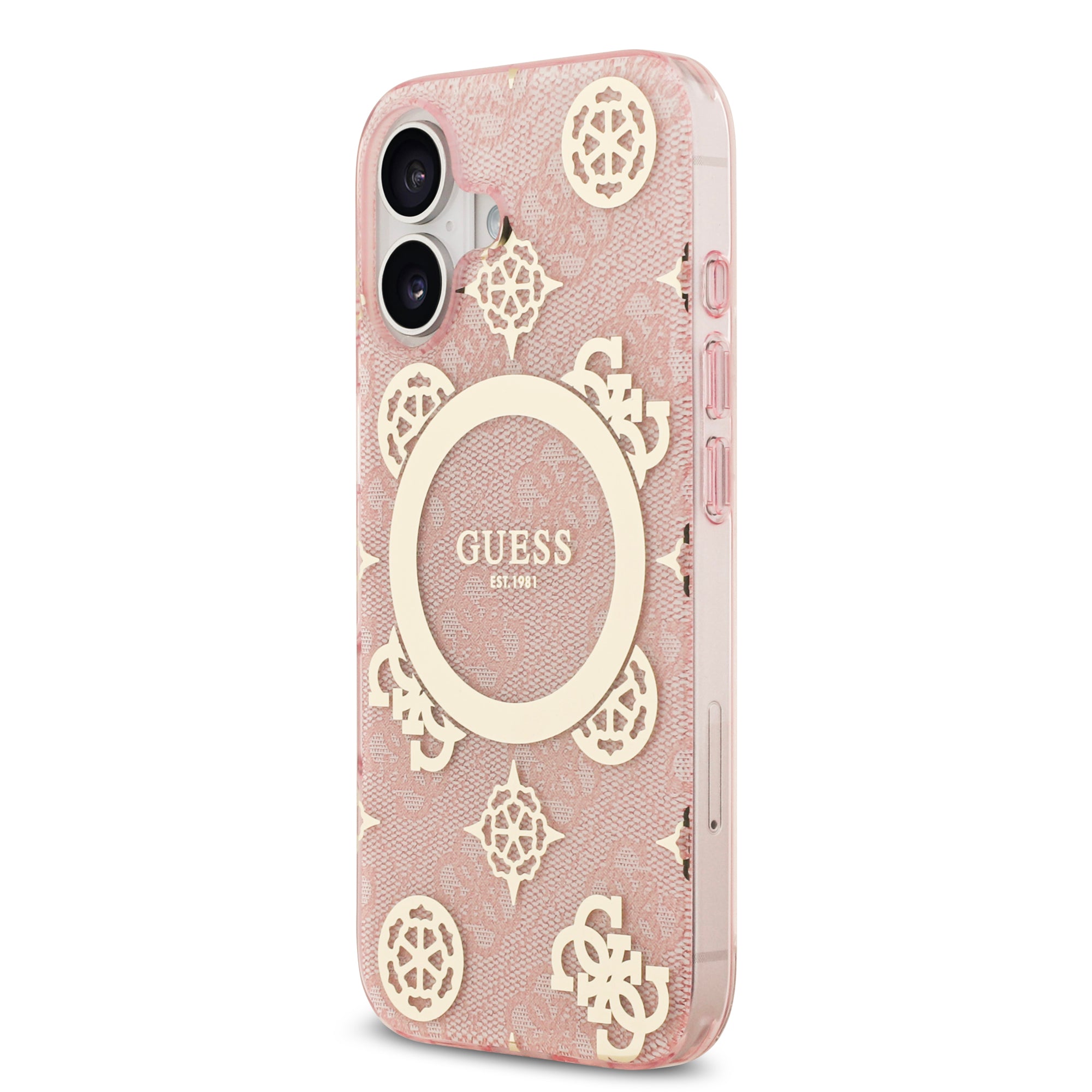 guess case for iphone 17 standard gold back design