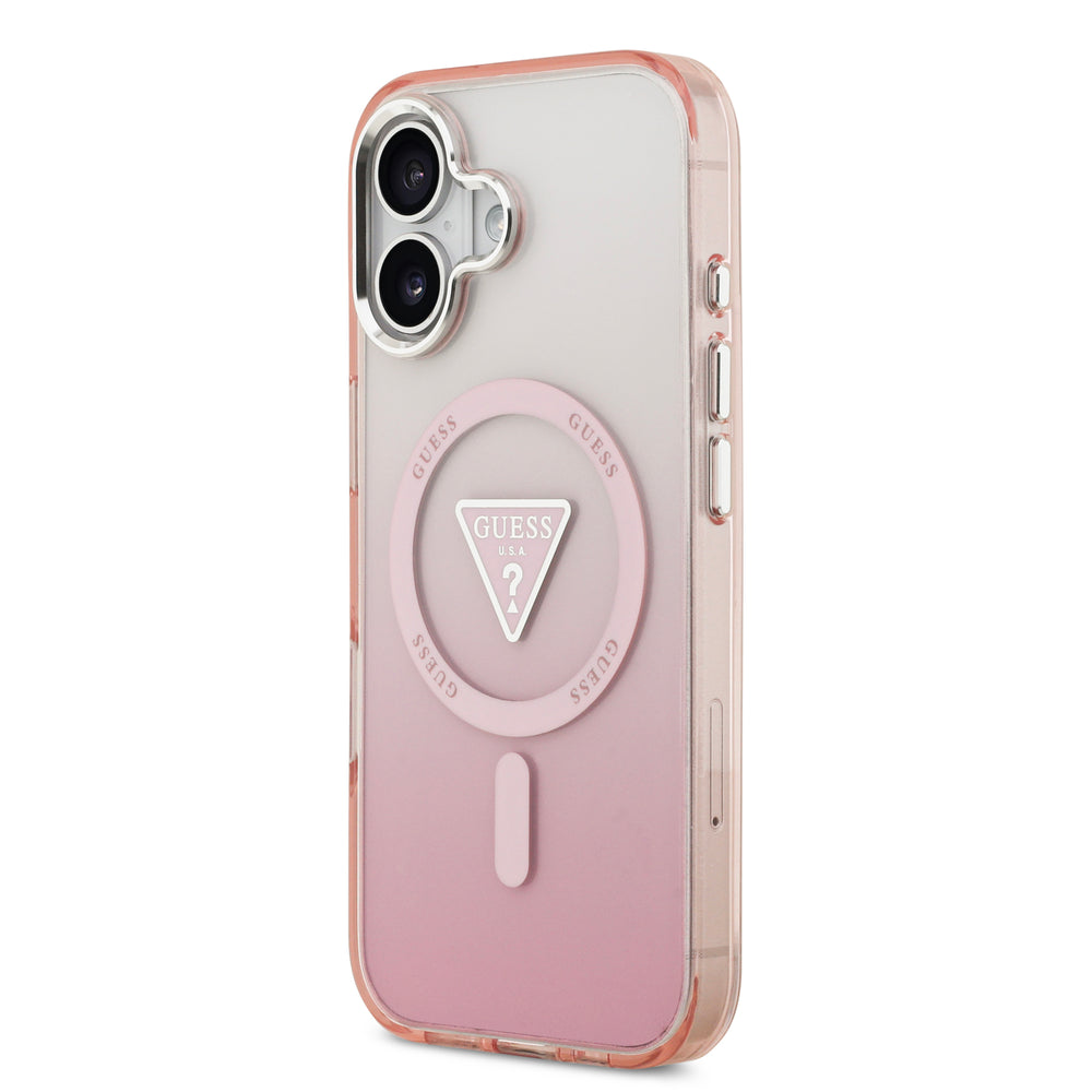 guess case for iphone 17 standard pink back design