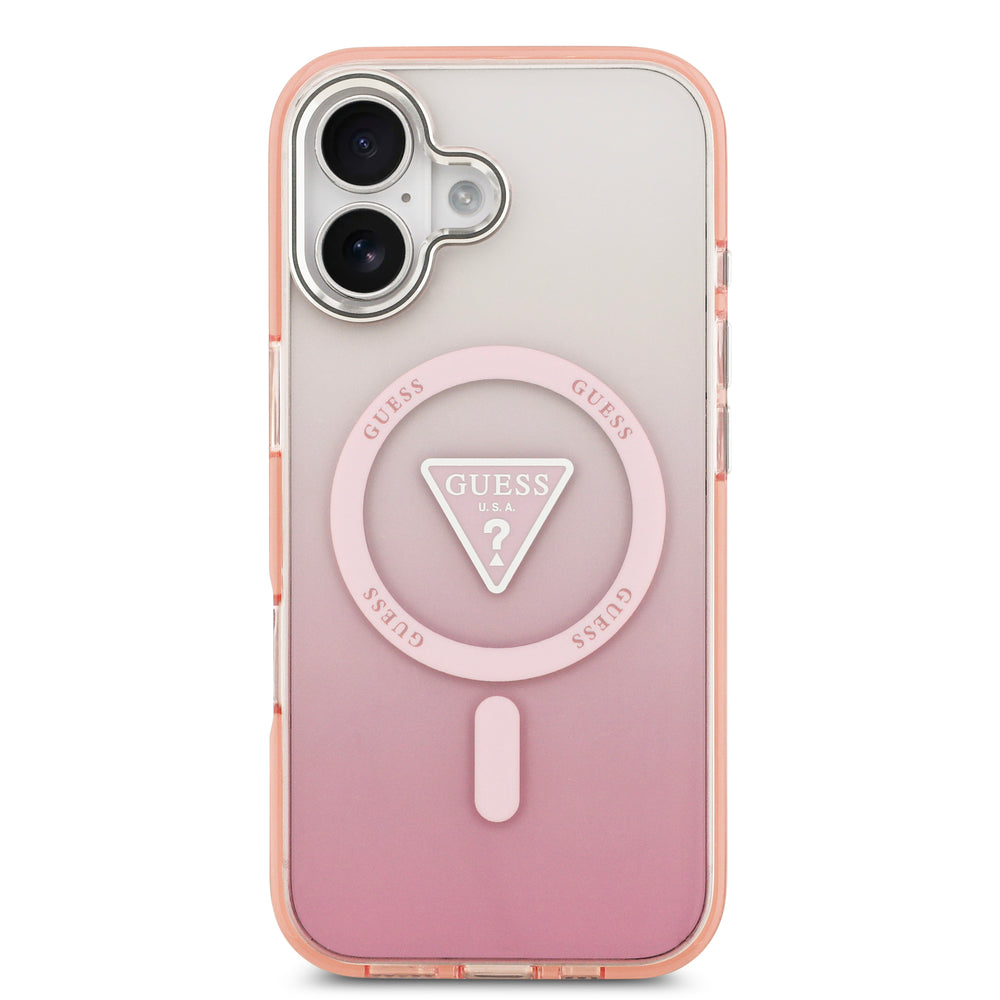 guess case for iphone 17 standard pink side profile