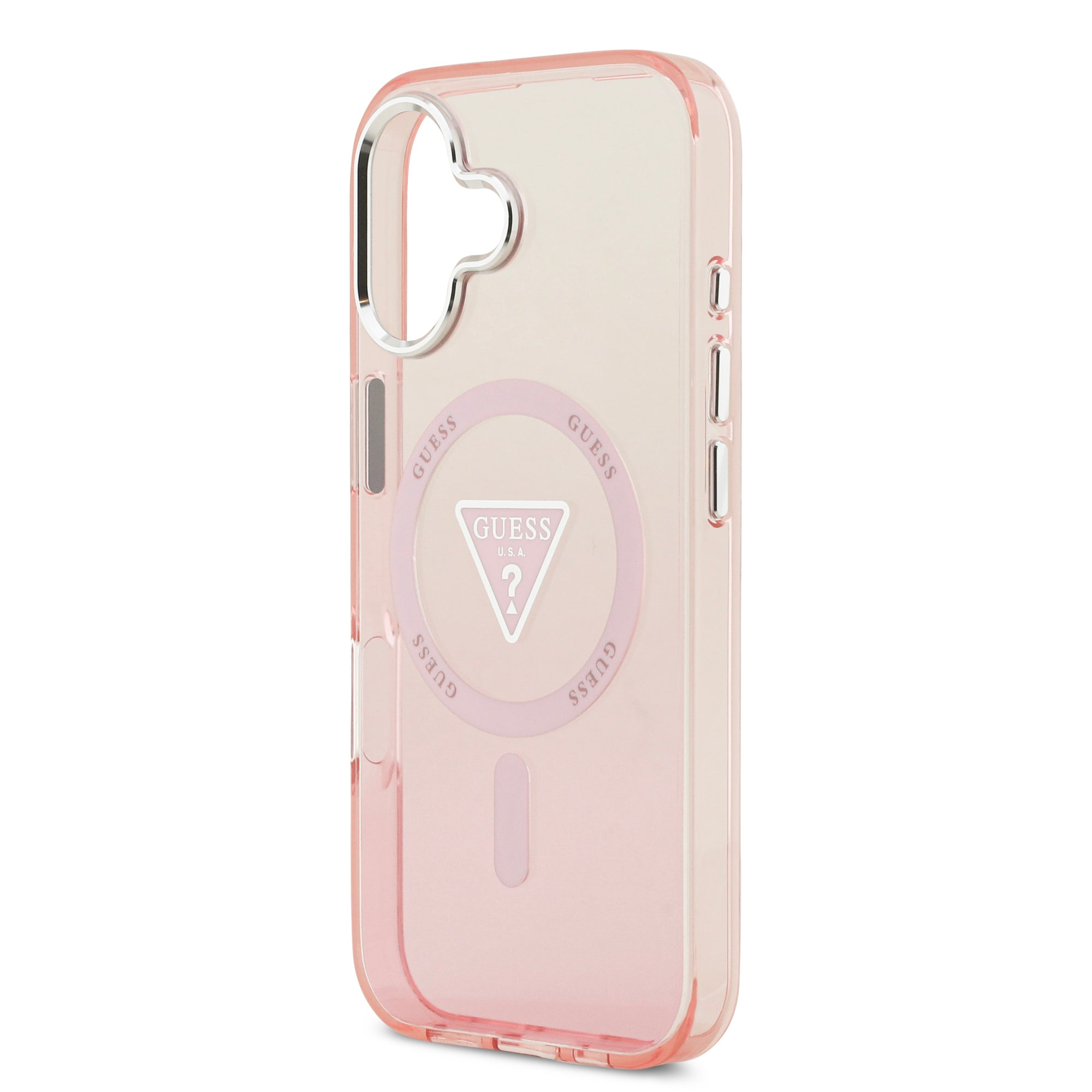 guess case for iphone 17 standard pink camera ring