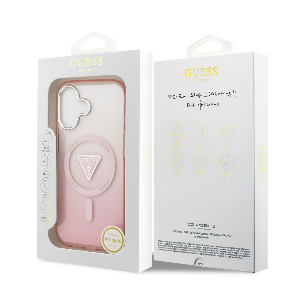 guess case for iphone 17 standard pink edge detail