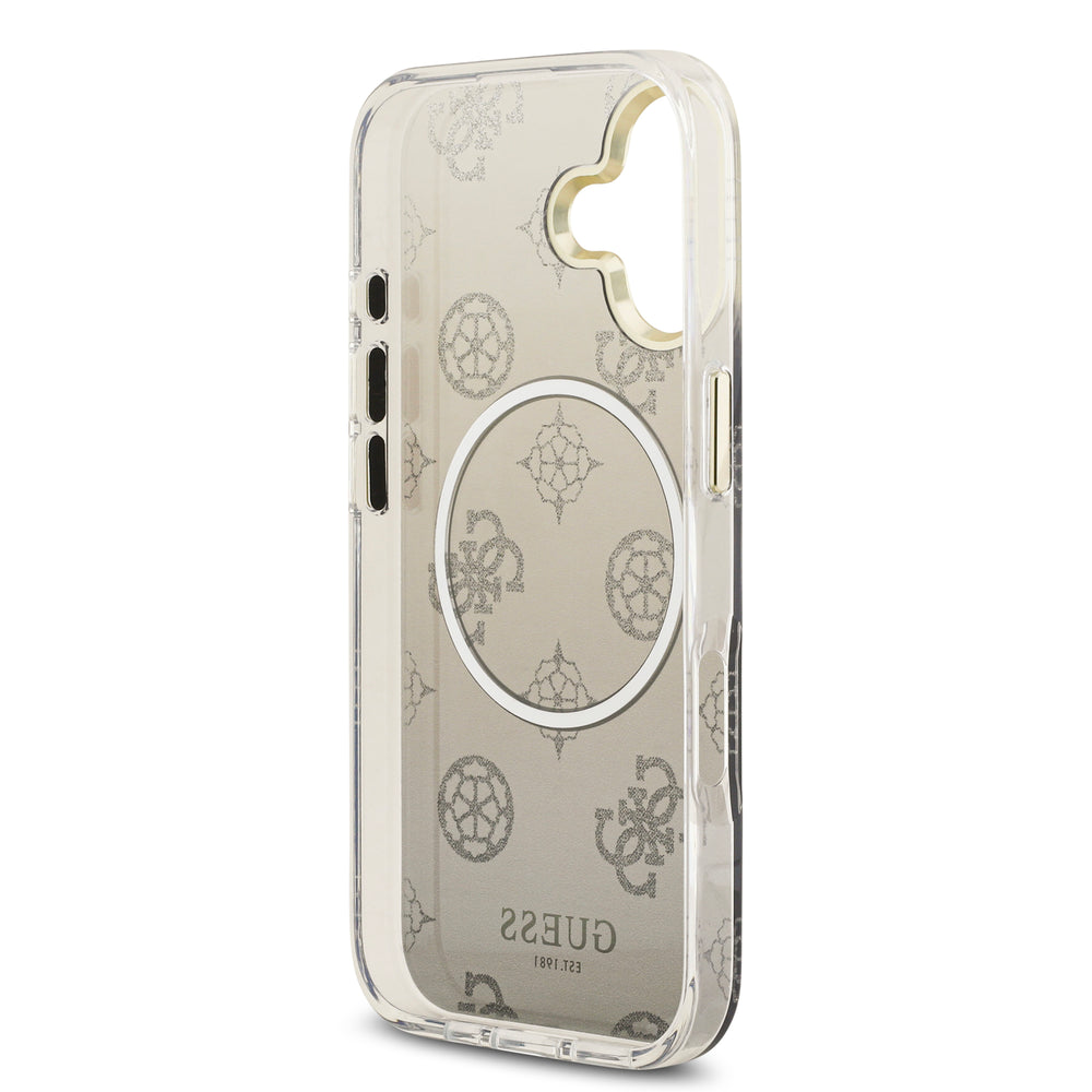 guess glitter case for iphone 17 standard grey button access