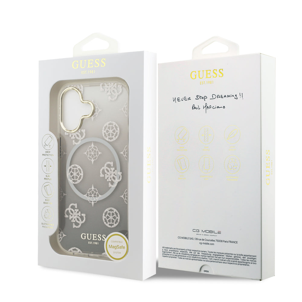 guess glitter case for iphone 17 standard grey edge detail
