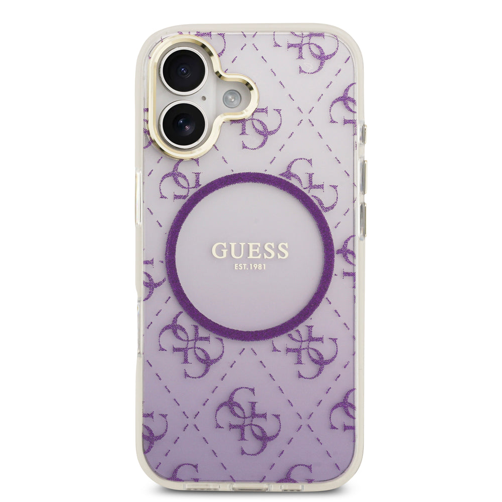 guess glitter case for iphone 17 standard purple side profile