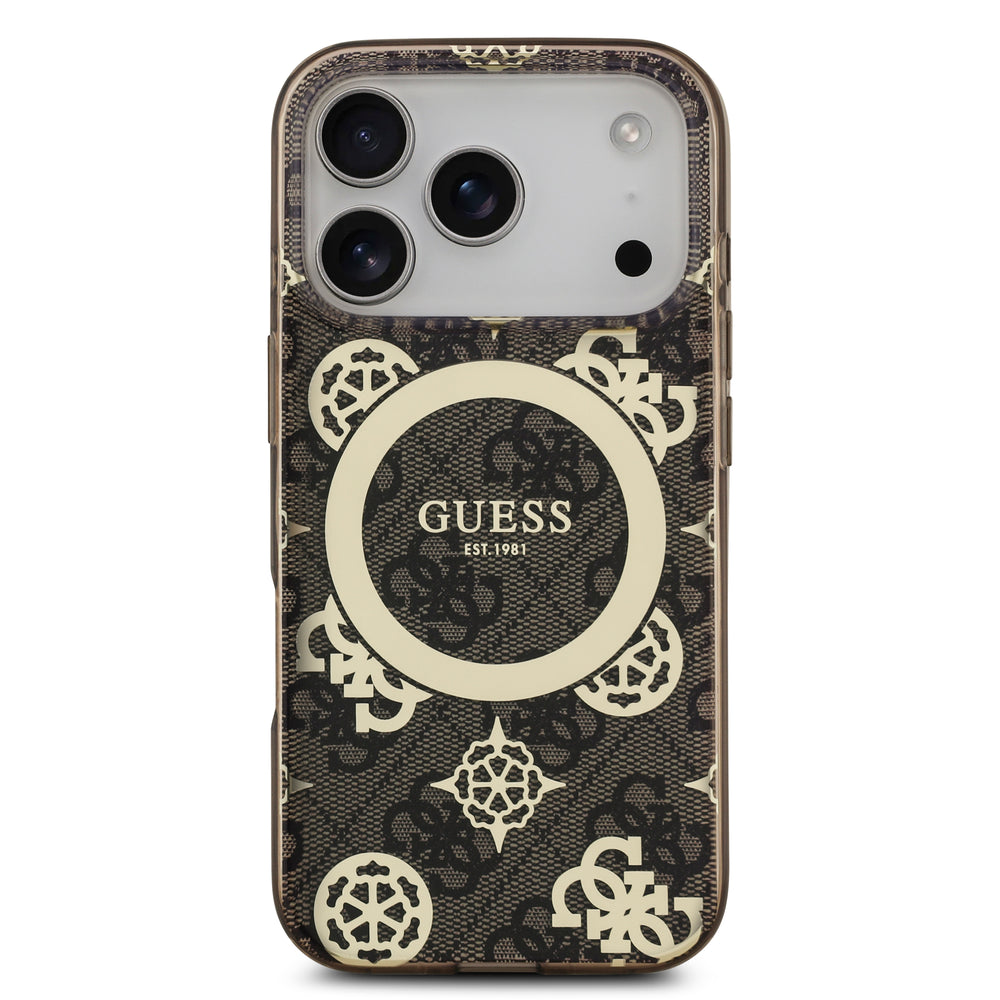 guess case for iphone 17 pro max brown side profile