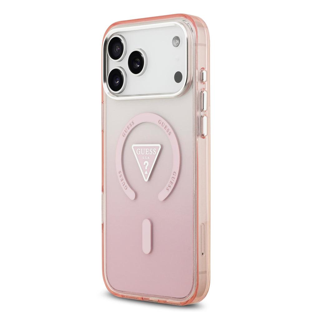 guess case for iphone 17 pro max pink back design