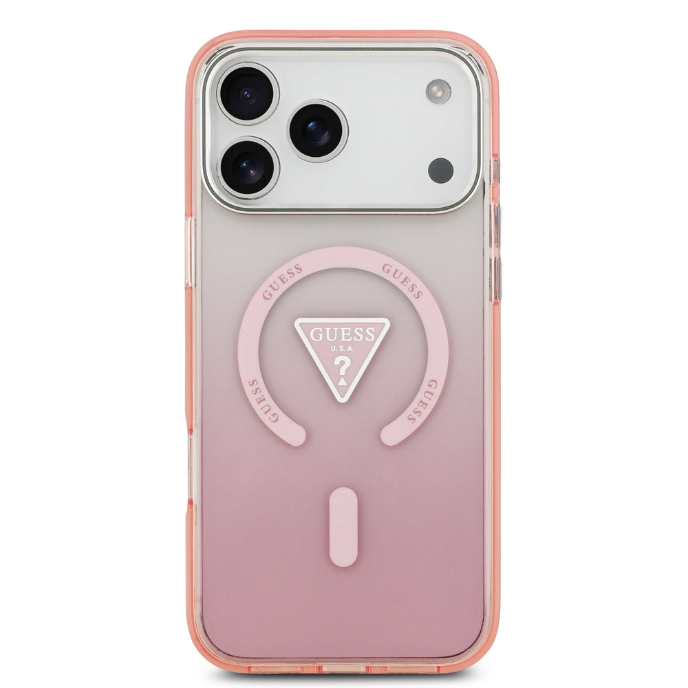 guess case for iphone 17 pro max pink side profile