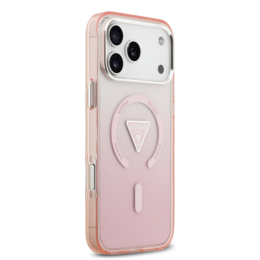 guess case for iphone 17 pro max pink angle view