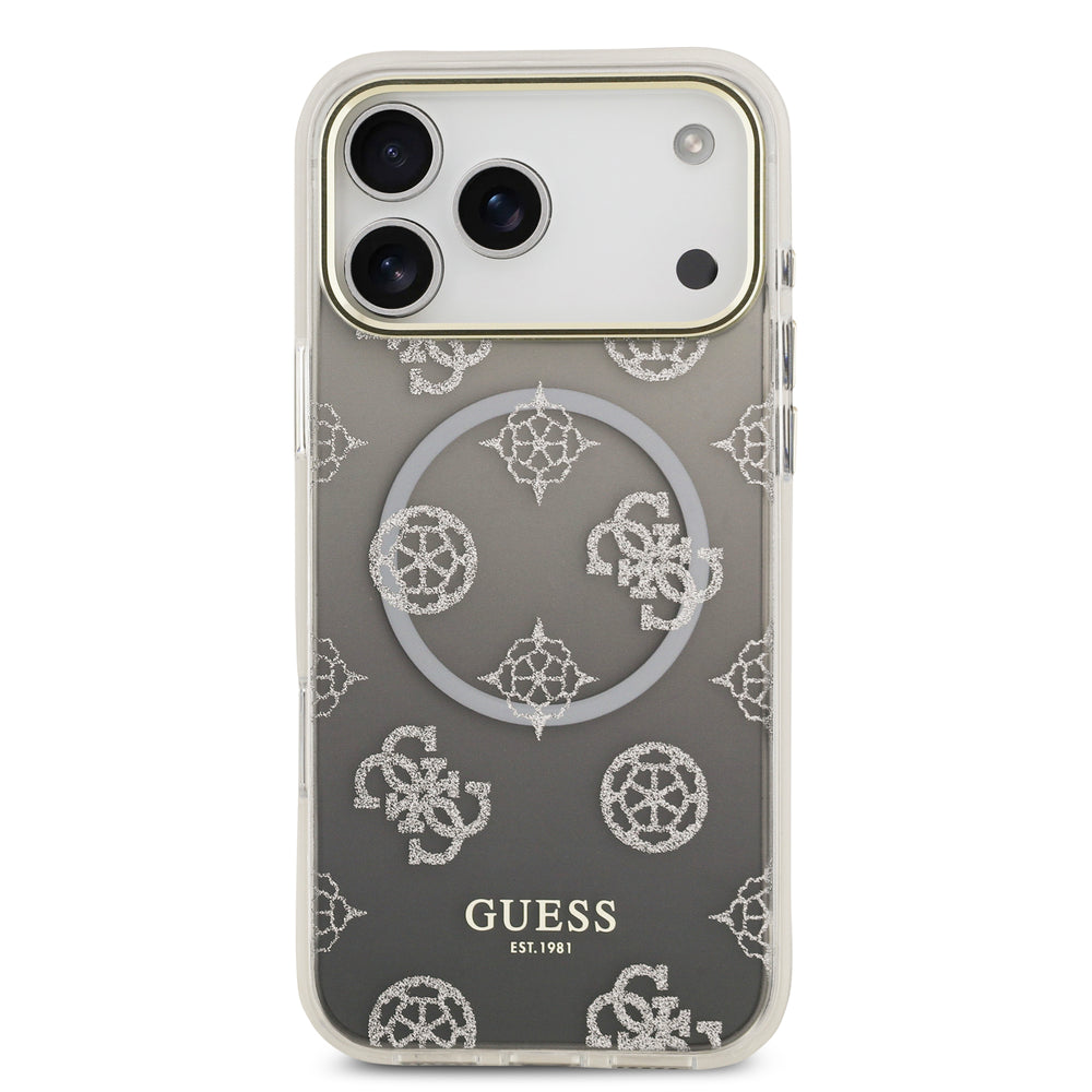 guess glitter case for iphone 17 pro max grey side profile