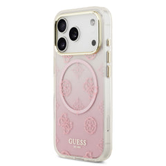guess glitter case for iphone 17 pro max pink back design
