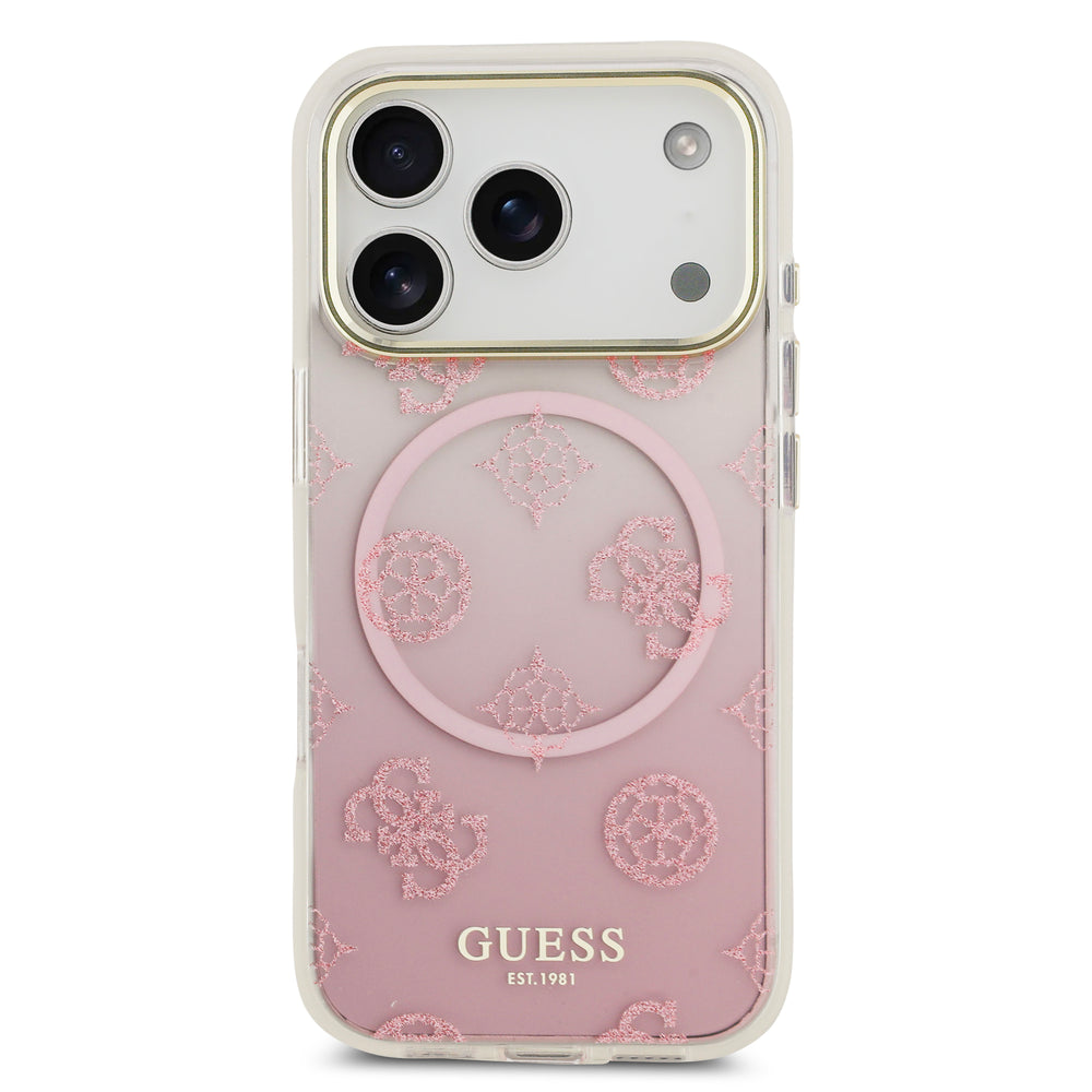 guess glitter case for iphone 17 pro max pink side profile