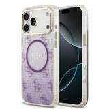 guess glitter case for iphone 17 pro max purple front view