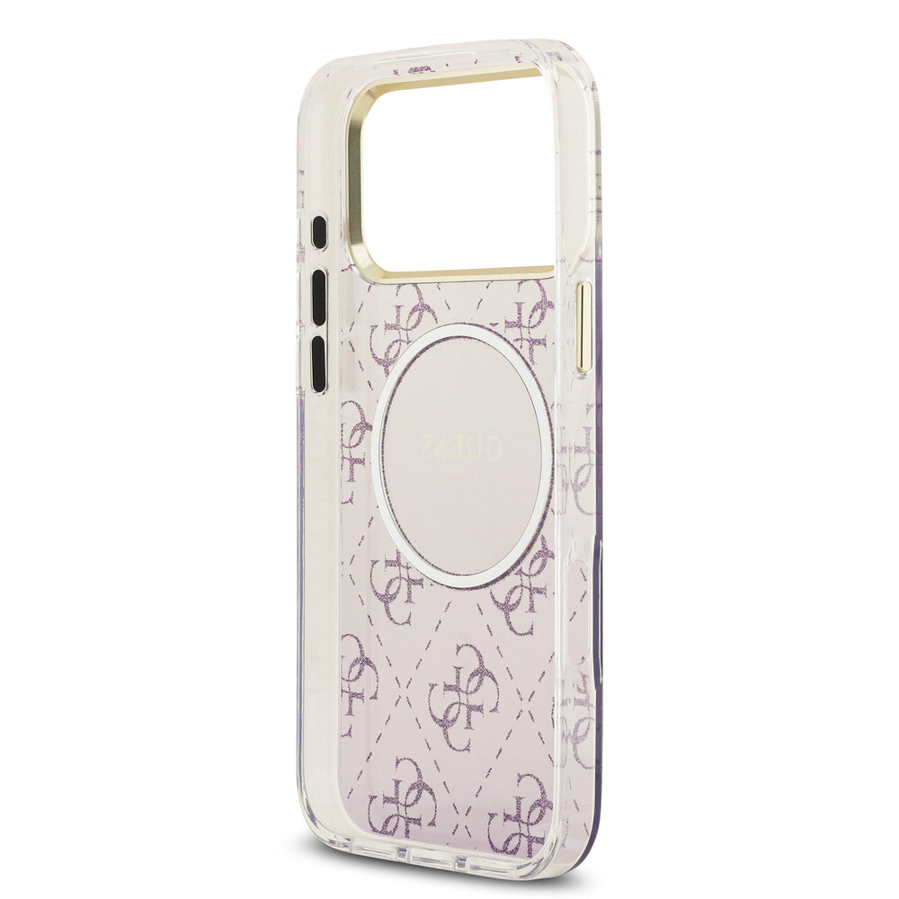 guess glitter case for iphone 17 pro max purple button access