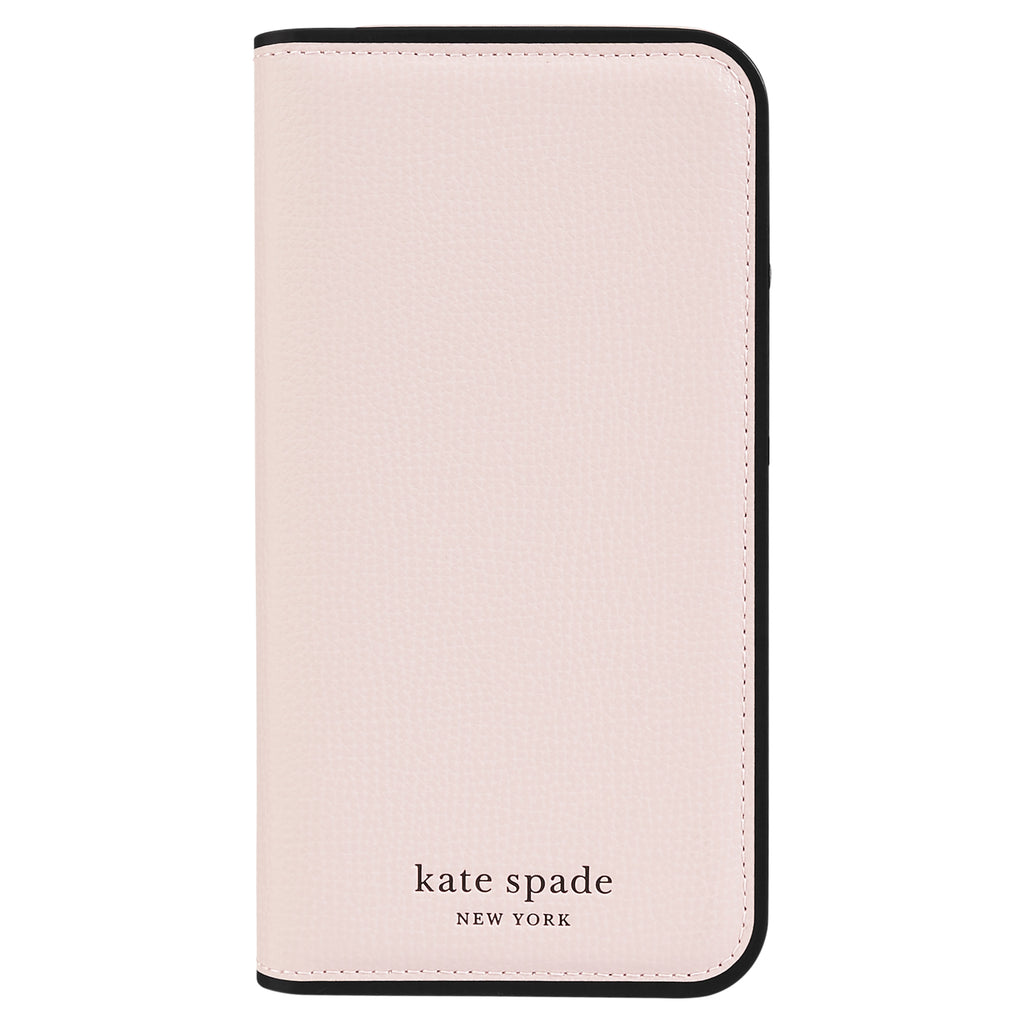 Kate Spade New York Folio Case iPhone 15 / 14 / 13 Standard 6.1 inch - Pale Vellum and Black