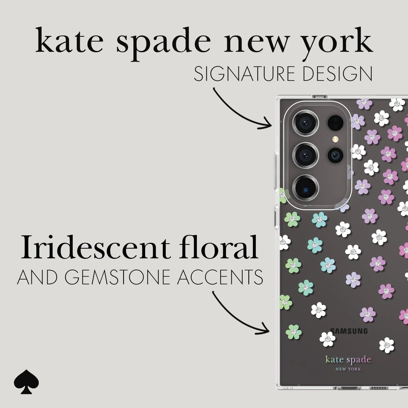 Kate Spade Clear Case Samsung S24 Ultra 6.8 inch - Scattered Flowers