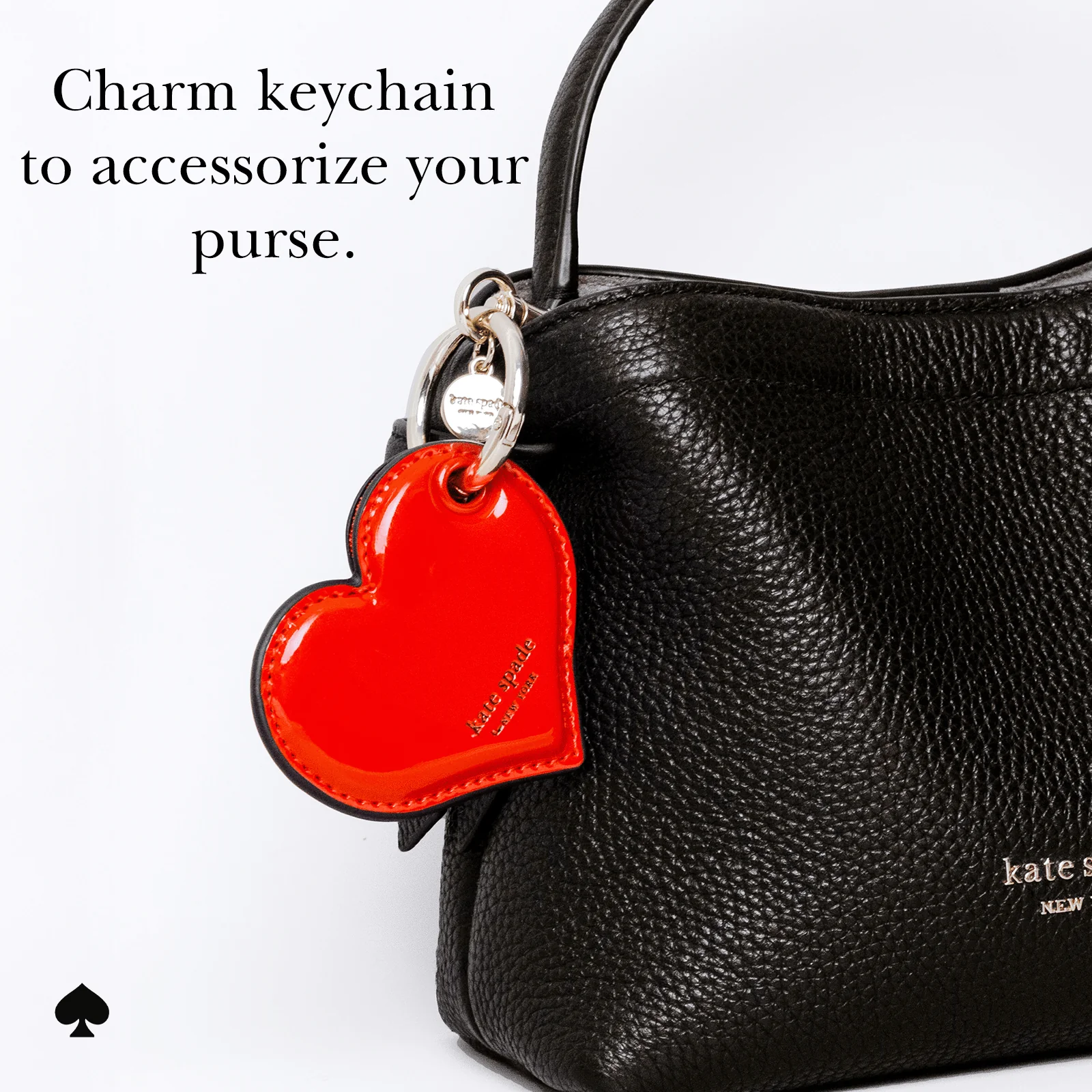 Kate Spade Heart Charm Keychain for AirTag