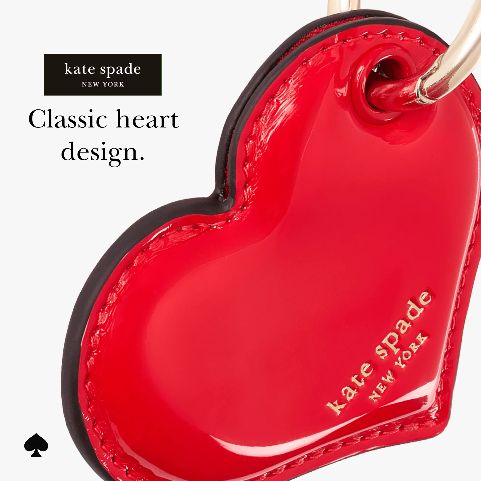 Kate Spade Heart Charm Keychain for AirTag