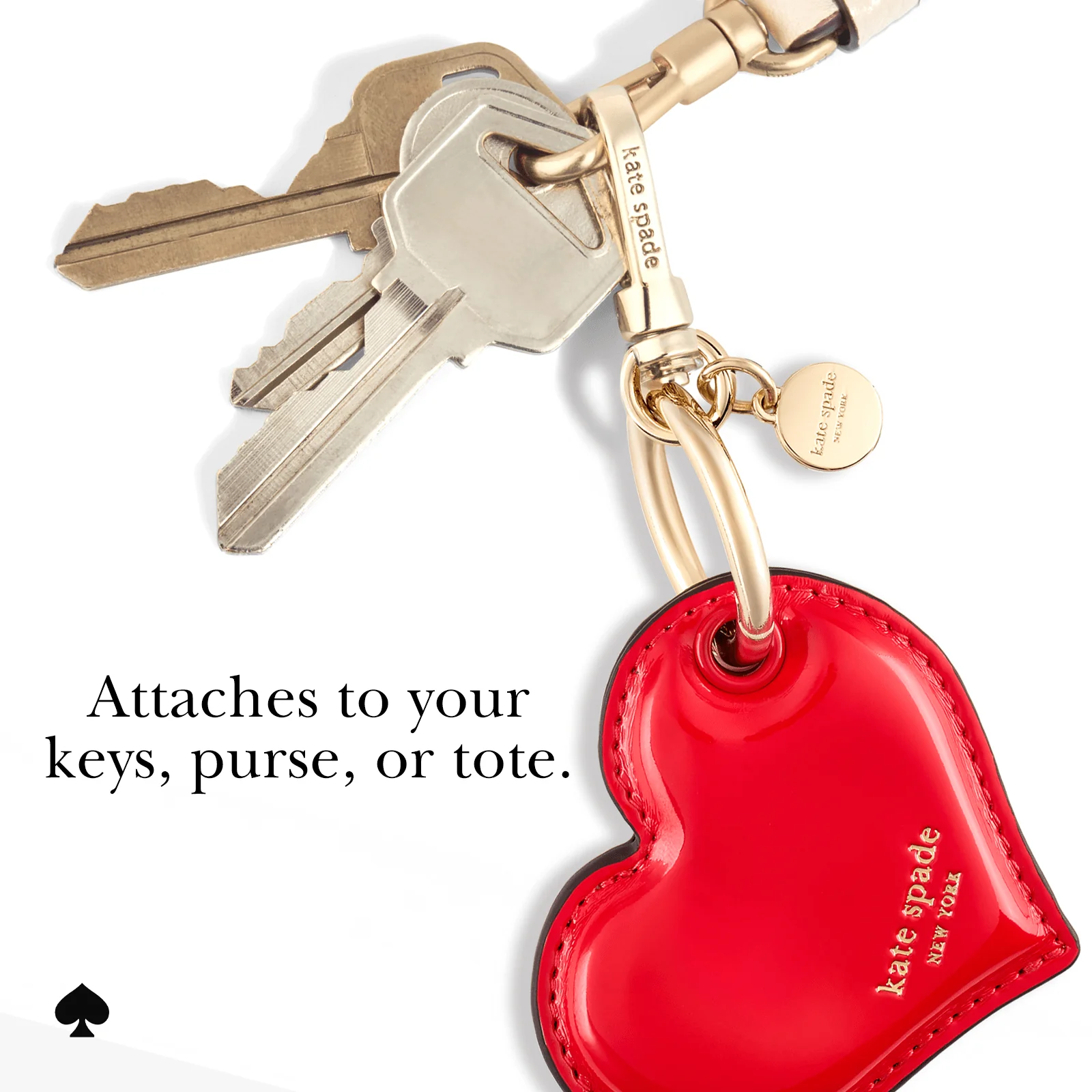 Kate Spade Heart Charm Keychain for AirTag