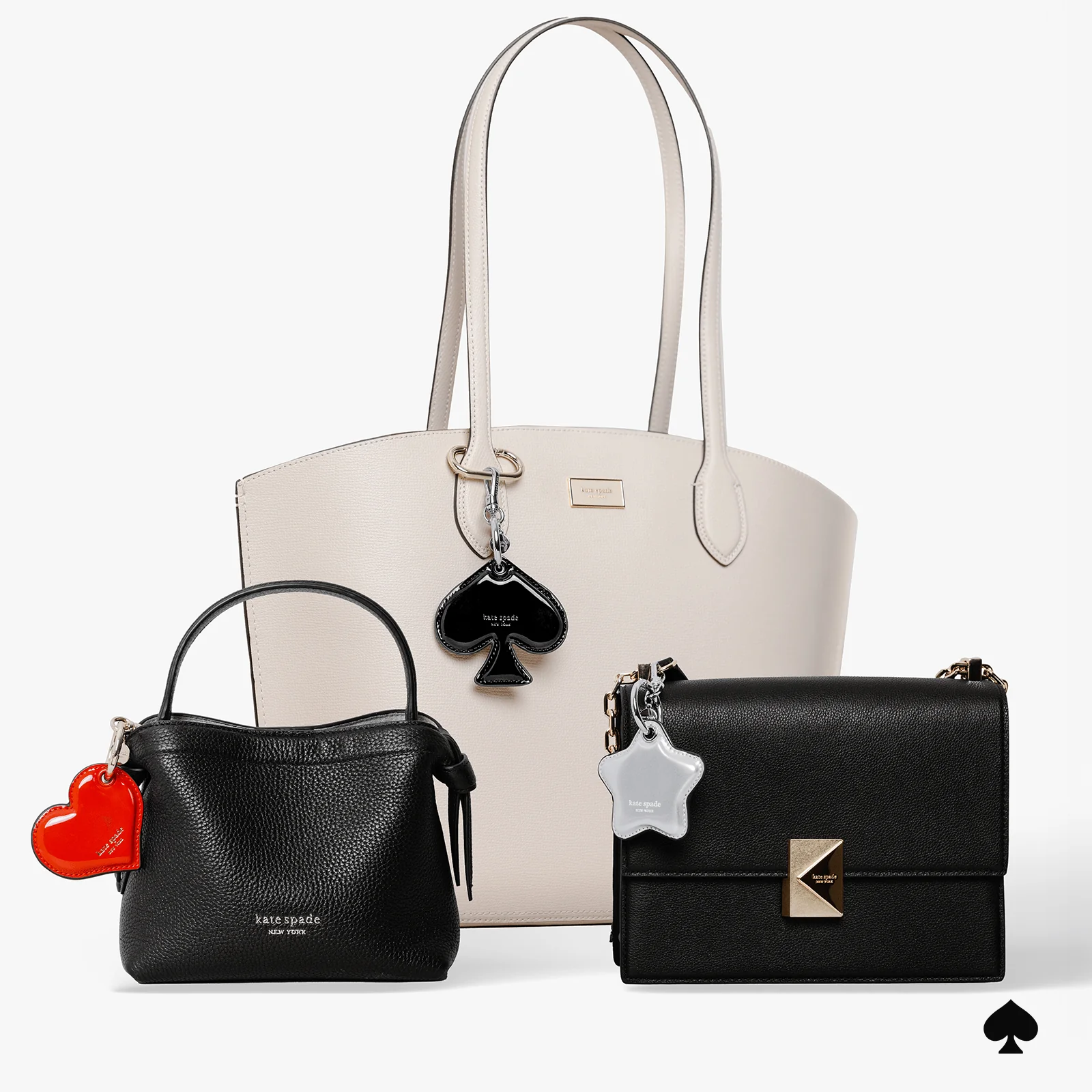 Kate Spade Heart Charm Keychain for AirTag
