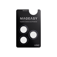 Mageasy Sapphire Camera Lens Protector for iPhone 17 Pro & 17 Pro Max - Midnight Blue