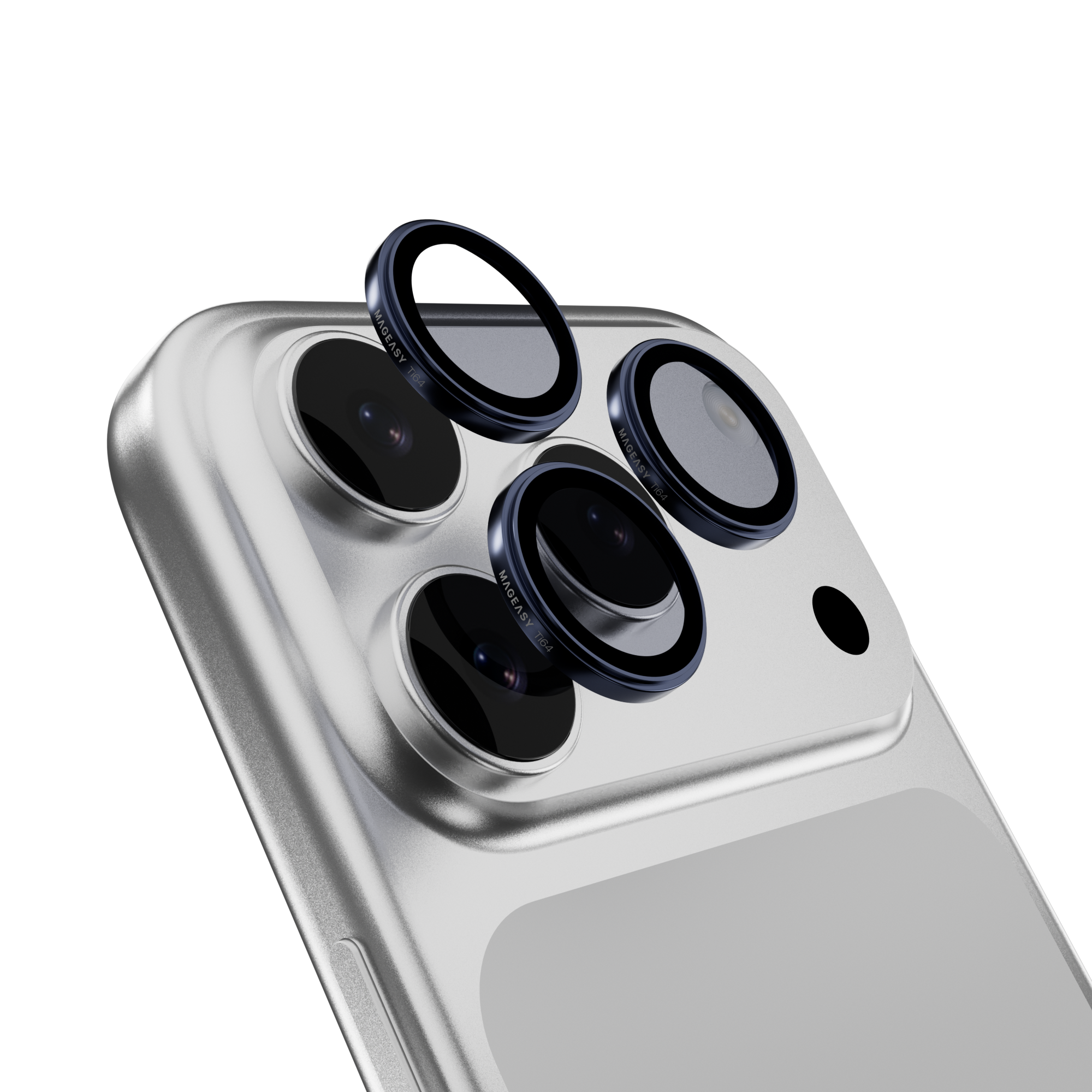 Mageasy Sapphire Camera Lens Protector for iPhone 17 Pro & 17 Pro Max - Titanium Midnight Blue