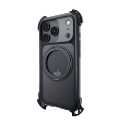 Mageasy Odyssey Ultra M 360 Tough Case & Stand & Lanyard for iPhone 17 Pro - Midnight Black