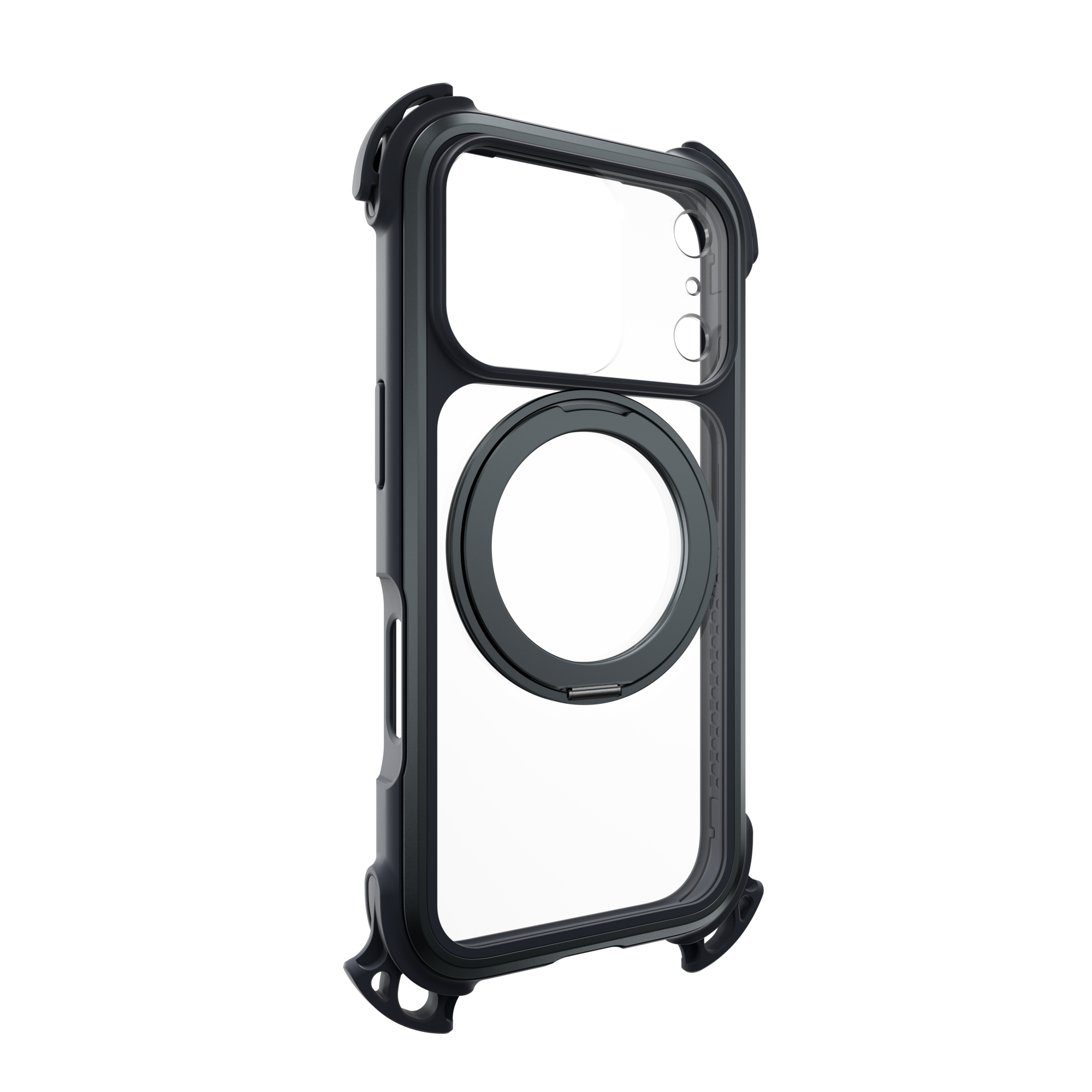 Mageasy Odyssey Ultra M 360 Tough Case & Stand & Lanyard for iPhone 17 Pro - Midnight Black